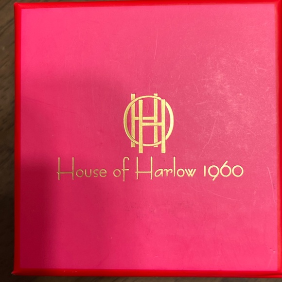 House Of Harlow 1960 Two Tone Gold Silver Tone Puffy Door Knocker Earrings - Picture 7 of 7